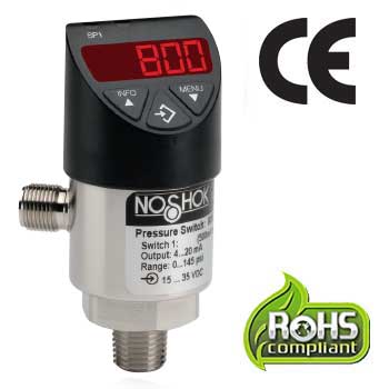 [800-2-8-50-2] 800 Series Digital Pressure Transmitter/Switch, (1) N/O or N/C, 4-20mA, 0-50PSI Range, 1/2" MNPT, M12 x 1 4 Pin Connection
