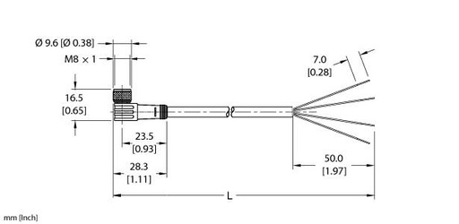 [UX11696] Turck Actuator and Sensor Cordset, Connection Cable (PKW 4M-40)