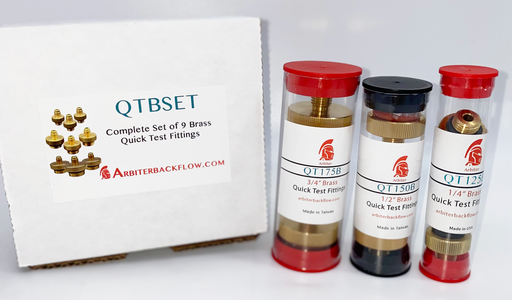 [QTBSET] Set of 9 Quick Connect Test Fittings, Brass, 3 Each (1/4", 1/2", 3/4") Without Holder
