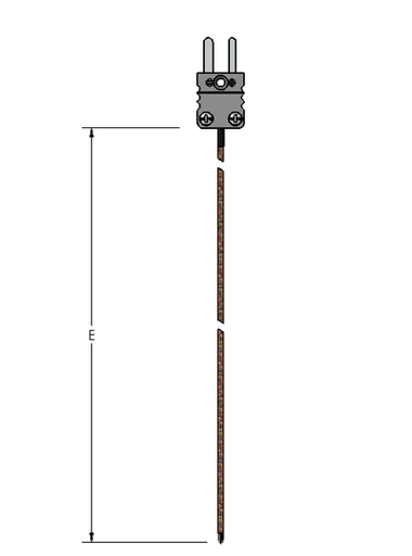 [61XKJEX096F] Watlow 61 Series Soft Wire Type K Thermocouple, 96" Pfa Leads w/Mini Plug