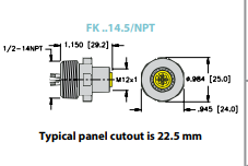 [U-03644] Turck Actuator and Sensor Receptacle, Front Mount (FK 4.5-0.5/14.5/NPT)
