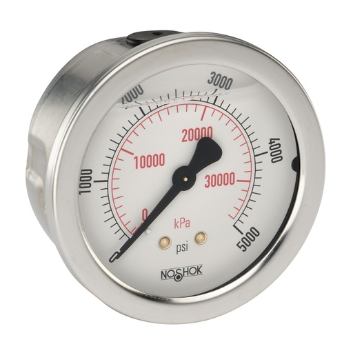 [25-911-1500-PSI/KPA-DRY] 900 Series Liquid Filled Pressure Gauge, 0 psi to 1,500 psi, Dry Gauge