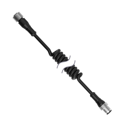 [812762] Cordset A-Code M12 To A-Code M12 Double Ended Coiled (MQDEC-401.7M-PUR-C)