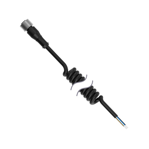 [812772] Cordset A-Code M12 To Flying Leads Single Ended Coiled (MQDC-403.3M-PUR-C)