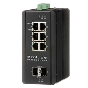 [NT-4008-DM2-PN-M] NT-4008 Series, 8-Port Gigabit Managed Industrial Ethernet Switch (6 10/100/1000BaseT RJ45 ports, 2 Dual Mode 100/1000Base SFP expansion slots), PNIO CC-B, MRM