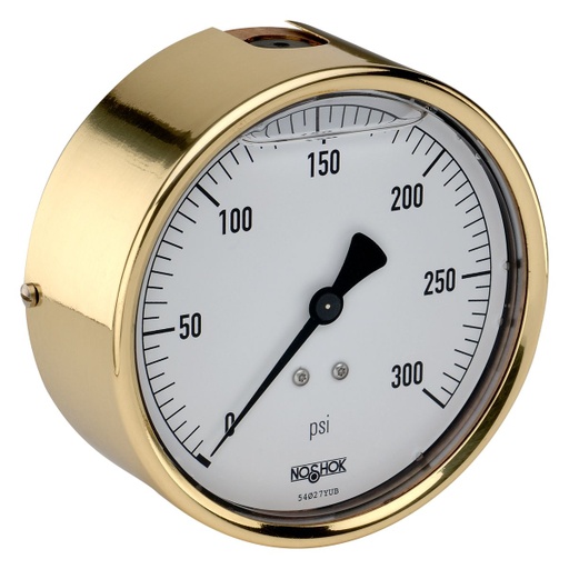[40-310-1000-psi-CFF] 310 Series Brass Case Liquid Filled Pressure Gauge, 0 psi to 1,000 psi, Chrome Front Flange