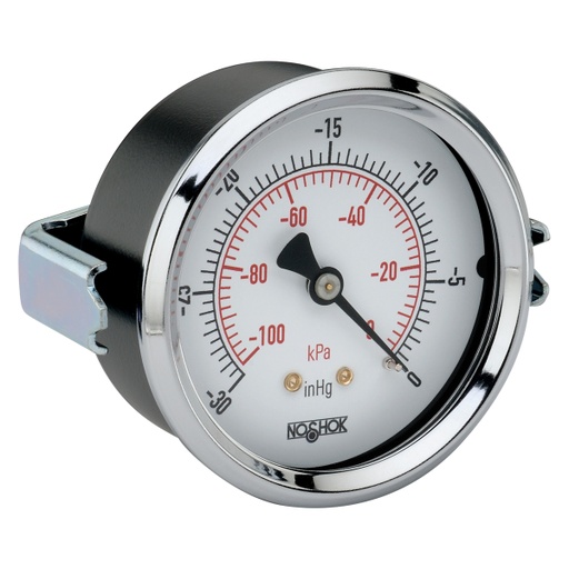 [25-120-160-psi/kPa] 100 Series Pressure Gauge, 100 Series Pressure Gauge, 2.5" Steel Panel Mount Case, 160 psi/kPa, 1/4" NPT Brass Center Back Connection