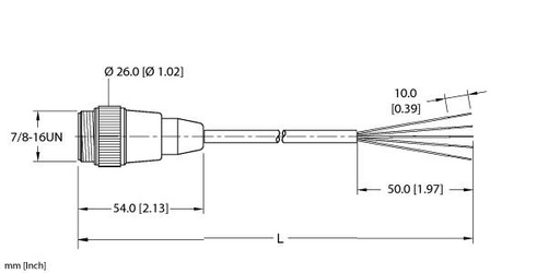 [U2091] Turck Actuator and Sensor Cordset, Connection Cable (RSM 50-2M)