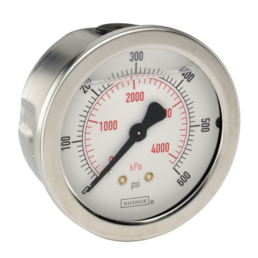 [25-911-5000-psi/kPa-SST-SSFF] 900 Series Liquid Filled Pressure Gauge, 0 psi to 5,000 psi, 304SS Front Flange