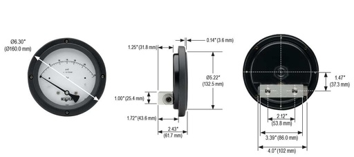 [45-1012-P10-A2P-1] 1000 Series Differential Gauge, 0 psid to 10 psid