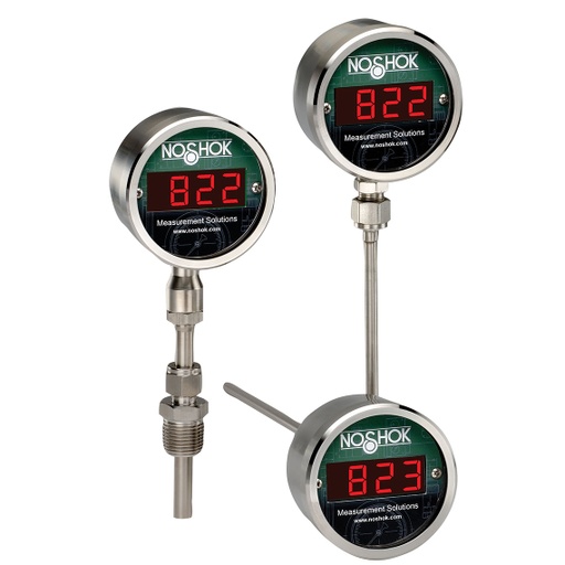 [820-1-1U-8--50/200C-48-025-2] 820 Series Digital Temperature Indicator, 50 to 200 °F, 1/2" NPT-Male,  2.5" Stem, 0.250" Stem Diam.
