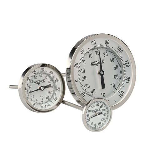 [20-110-025-20/240-F] 100 Series Industrial Type Bimetal Thermometer, 20 to 240 °F, 1/4" NPT, 2.5" Stem, 0.250" Stem Diam