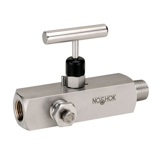 [20604-MFC] 200 Series Multiport, Hard Seat Needle Valve, 3/4" x 1/2" NPT, Male x Female, Steel, 0.187" Orifice