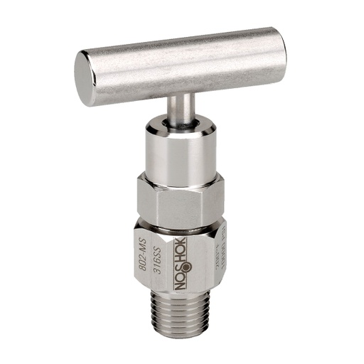 [804-MS] 800/850 Series Bleed Needle Valve, 1/2" NPT, Male, 316 SS, 0.159" Bleed Port