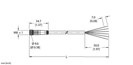 [U2-11221] Turck Actuator and Sensor Cordset, Connection Cable (PKG 6M-4/S90)
