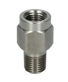 [52725588] Wika 910.12.100 Series Porous Snubber for Light Oil or Water, Stainless Steel, 1/4" NPTM to 1/4" NPTF, 15000 psi