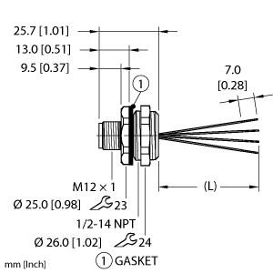 [100007301] Turck Actuator and Sensor Receptacle, Front Mount (EFSBH-A4.400.2-0.5)