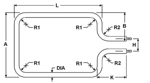 [2320-8616] Watlow Watrod Heater, Custom Config watrod 120V, 3000watt