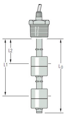 [W1082532] LS-700 LEVEL SWITCH LS-700-3C-SS-SS-SPST-020-GR2-2