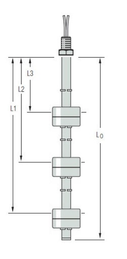 [W1088569] LS-700 LEVEL SWITCH, LS-700-6-SS-SS-SPST-020-GR1-3