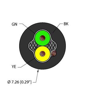 [RF52323] Turck Fieldbus Technology Cable, Reelfast™ Bulk Cable (BLK,EX60,2X20,S-DF,AWM,J1939-11)