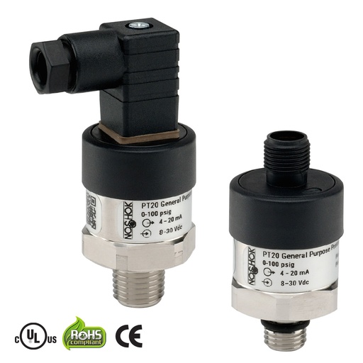 PT20 Series General Purpose, Fixed Range Pressure Transmitter