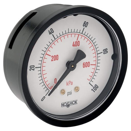 [25-110-1500-psi/kPa-CFF] DETAILS Pressure Gauge, 2.5" ABS Case, Copper Alloy Internals, 1500 psi/kPa, 1/4 NPT Back Conn, Chrome Front Flange