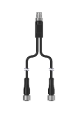 [813925] Banner S15Y Series: Slimline Splitter. 4 pin Male M12 A Code; 2x 4 pin Female M12 A Code 0.2 m Cables. Pin 4 output on 2 & 4 on HR S15YA4-M124-M124-0.2M
