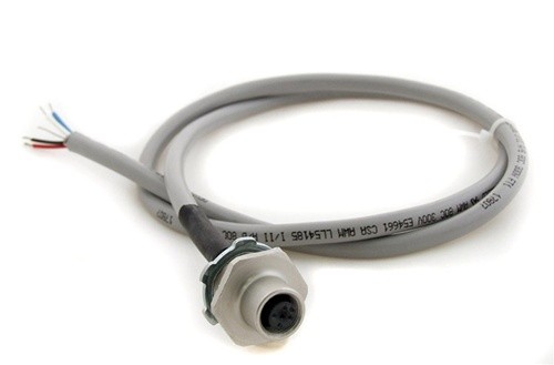 [HE200RCF104] MAT - Receptacle - m12x5 A-coded Female (IP67) to shielded cable (IP20), 1m