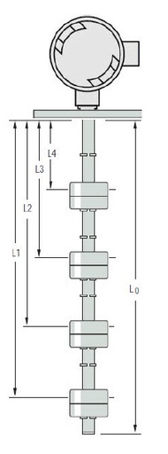 [W1095744] LS-700 Level Switch (LS-700-4C-SS-SS-SPST-020-GR1-4)