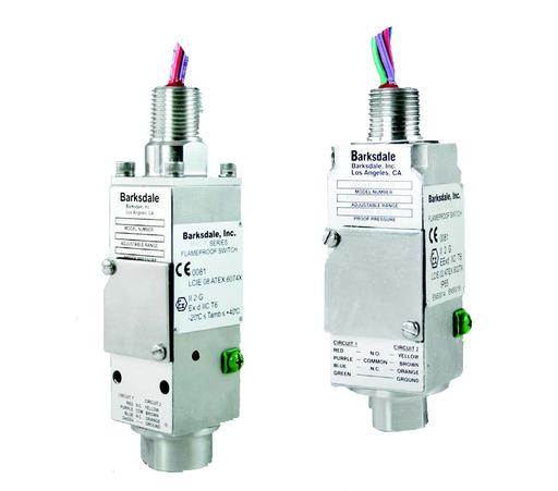 [9681X-1CC-2] Barksdale 9681X Compact Pressure Switch, SPDT Switch, 10 Amps @ 125/250 VAC; 5 Amps @ 30 VDC; 1 Amp @ 125 VDC, 5 to 150 psi, Viton Diaph/O-Rings, 1/4" NPTF, SS Housing