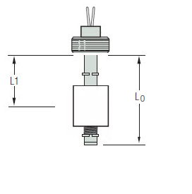 [W1096168] Gems, LS-700, LS-700-7-SS-TFE-SPST-100-GR2-1, 1/1/4"npt, Single Level at 9", 10.188" Overall