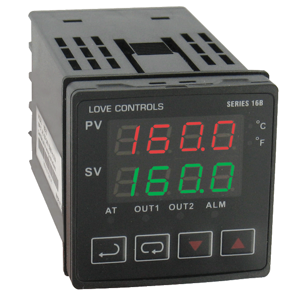 [16B-22] Dwyer 1/16 DIN temperature/process controller with pulsed voltage/pulsed voltage output and RS-485 communications.