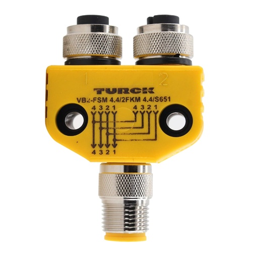 [U0098-1] Turck Actuator and Sensor Splitter, 2 Branch (VB2-FSM 4.4/2FKM 4.4/S651)