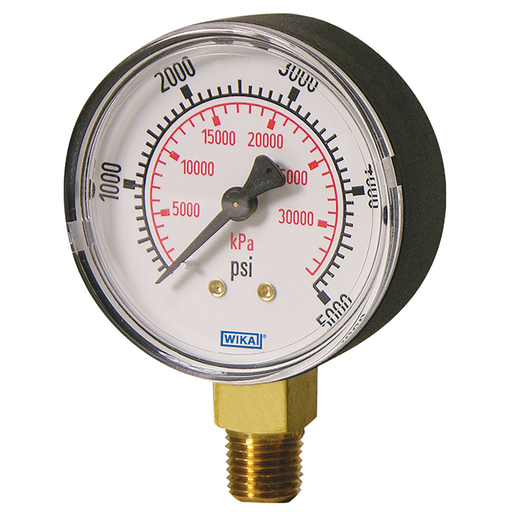 Wika 111.10 Series 2" Dry Plastic Pressure Gauge, Brass Wetted Parts