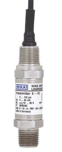 [76213643] Wika S-11 Flush Diaphragm Pressure Transmitter, 0-60 PSI, 4-20mA, G 1/2 B Connection, 10ft Cable
