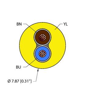 [RF50852] Turck Fieldbus Technology Cable, Reelfast™ Bulk Cable (YEL,PVC,2X16,ITCERDB,MS40,AS-I)