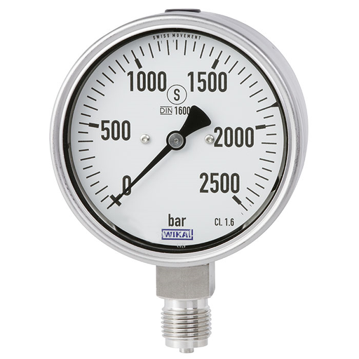 [PG23HP-**-D-5H-E-PG621Z-GD-UZHZCZZZZZ-ZZZ2313D2ZIYW01-IZZZZZZ11ZZZ] Wika PG23HP-S Series 4" SS High Pressure Gauge w/Safety Pattern