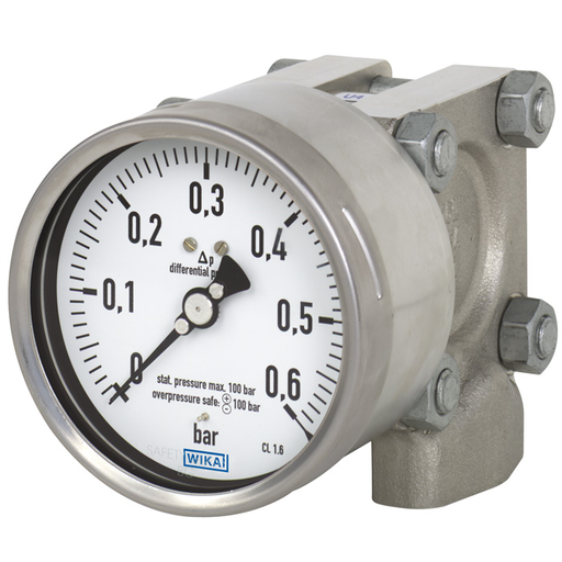 Wika 762.14 Series 4" or 6" All-Metal Media Chamber Pressure Gauge, Monel/Hastelloy Wetted Parts, Dry/Fillable