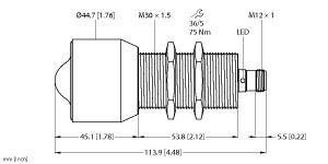 [100030148] Turck Radar Sensor, Distance/Object Detection (DR15S-M30E-IOL8X2-H1141)