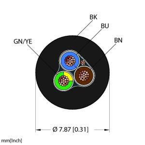 [RF51330] Turck Instrumentation Tray/Exposed Run/Direct Burial Cable, Reelfast™ Bulk Cable (BLK,PVC,1STPDX18+1X18,ITCERDB,MS40)