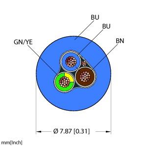 [RF51335] Turck Instrumentation Tray/Exposed Run/Direct Burial Cable, Reelfast™ Bulk Cable (BLU,PVC,1STPDX18+1X18,ITCERDB,MS40)