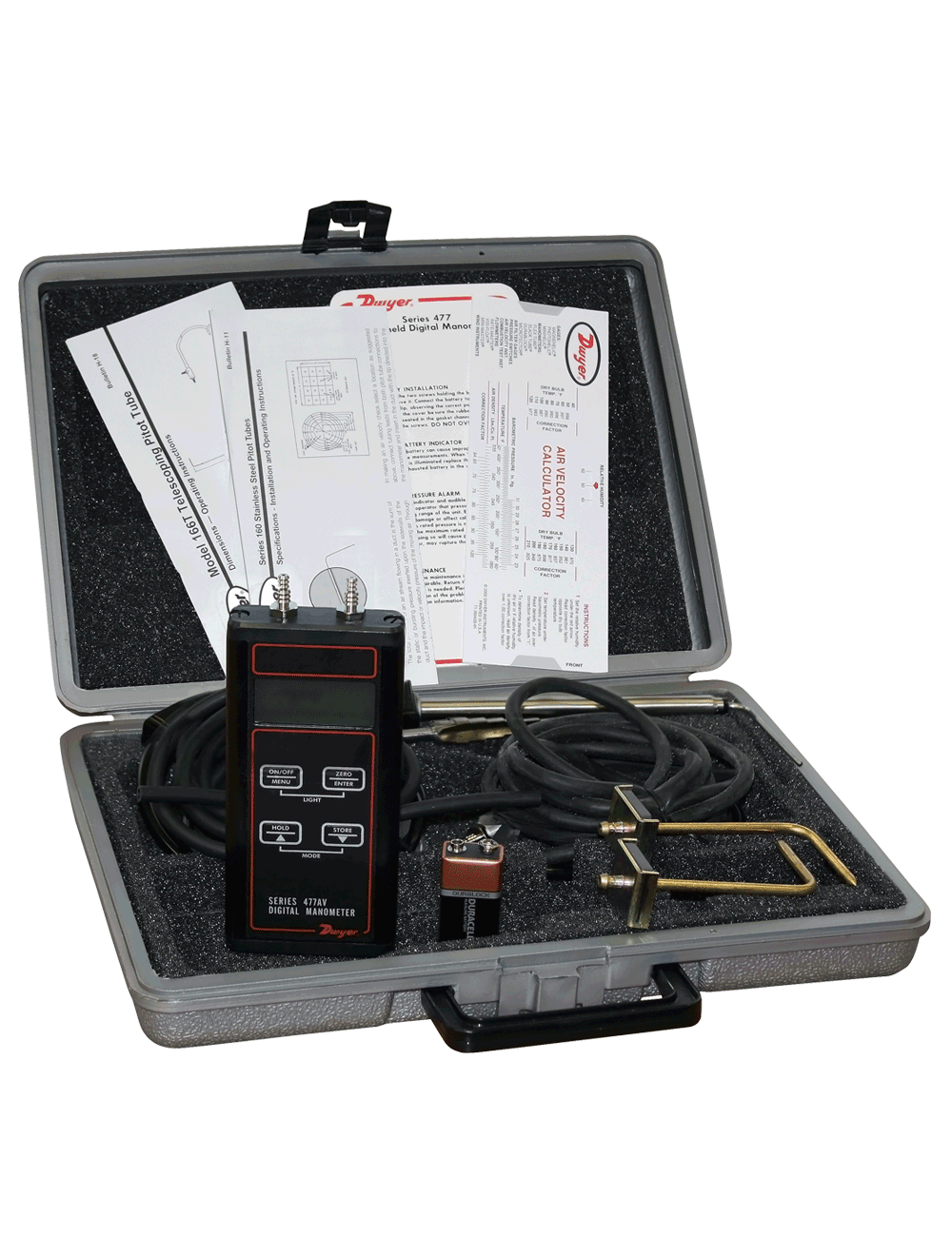 [477-0T-AV] Digital Manometer Velocity Kit, 0-10"wc