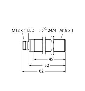 [100000746] Turck Ultrasonic Sensor, Diffuse Mode Sensor (RU50U-S18-AP8X-H1141)