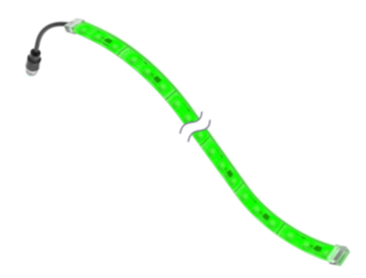 [815422] WLF12PXRGB900SQP WLF12 Pro Flexible Strip: 900 mm. 12 V dc or 12-30 V dc when using LC25 LED Controller. IP66, IP67, IP69K. RGB; Clear; Non-Cascadable. 150 mm (6 in) 4-pin M12 PVC Pigtail QD