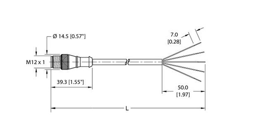 [U2186-30] Turck Actuator and Sensor Cordset, Connection Cable (RS 4.5T-5)