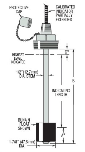 [W1076592] Gems Dip Tape TLU-72500-3-SS-BN-48.5