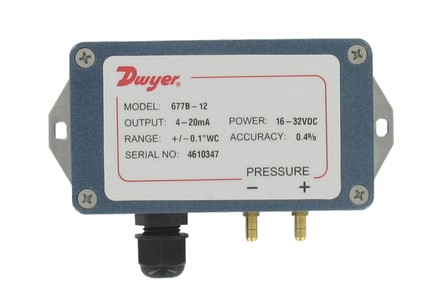 [677B-07] Dwyer Series 677B Differential Pressure Transmitter, NEMA 4 Enclosure with Integral Mounting Bracket, 0-10" H2O Range