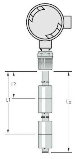 [W1111551] LS-700 Level Switch LS-700-2C-SS-SS-SPST-100-GR1-3