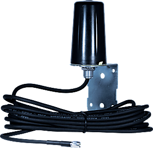 [FAC91201_0000] HMS Cellular 4G Antenna with Cable, Bulkhead/Screw-mount IP66 rated, 5m (16') Attached Cable with SMA-Male (Plug) Straight Connector, 2.6GHz LTE, Omni-directional Vertical Polarization, 50 Ohm impedance, 30W Max Input Power. Includes optional wall mounting bracket.